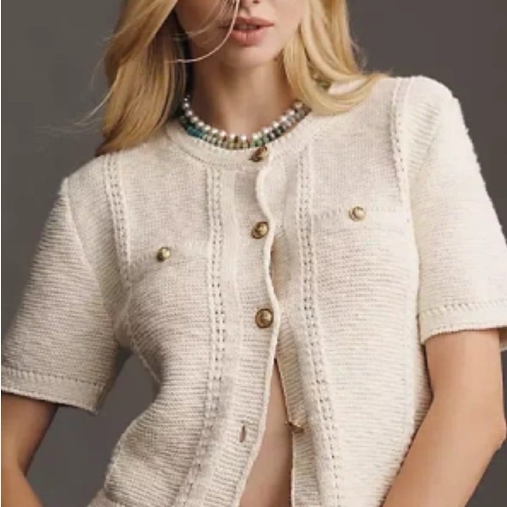 Sam Edelman Cream Button-Up Cardigan